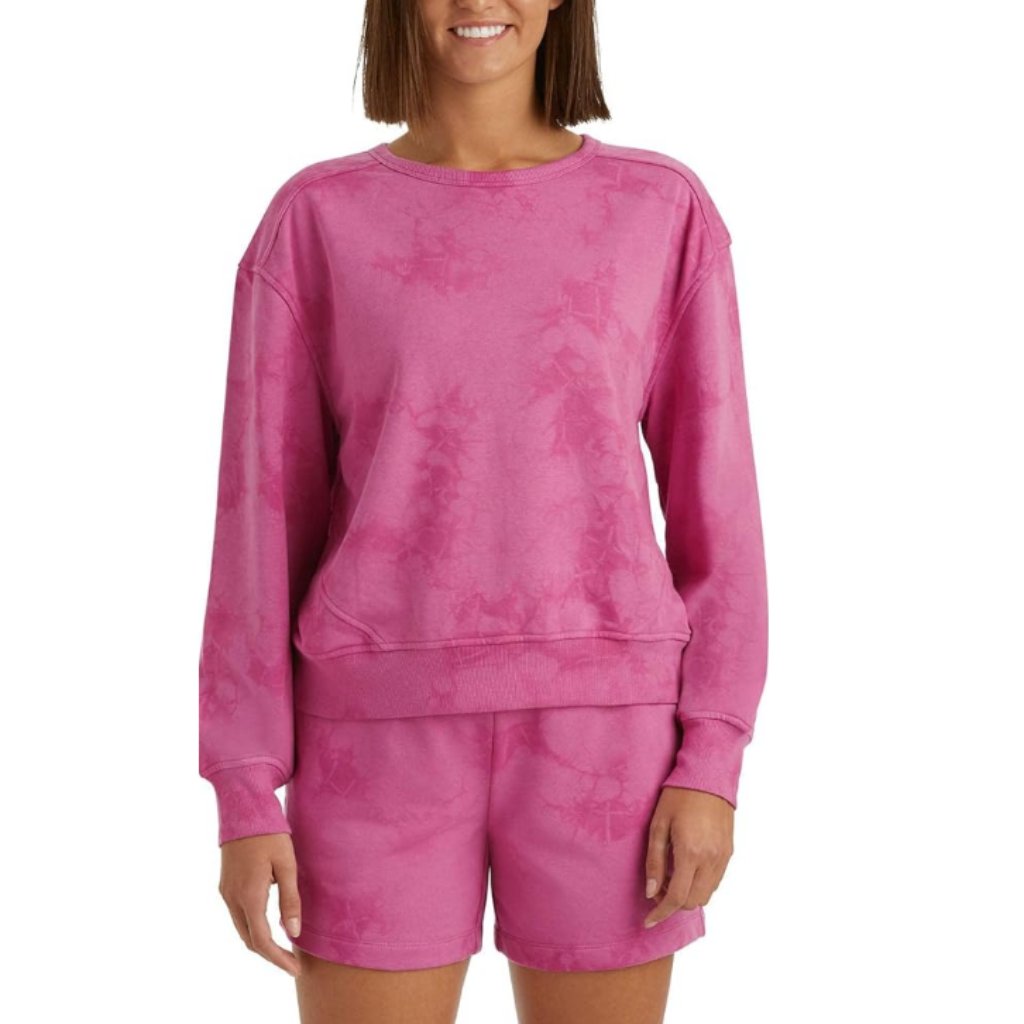 Member’s Mark Women's Pink Tie Dye Long Sleeve Crew Neck Sweatshirt Size L